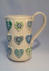 Blue Green Hearts Jug